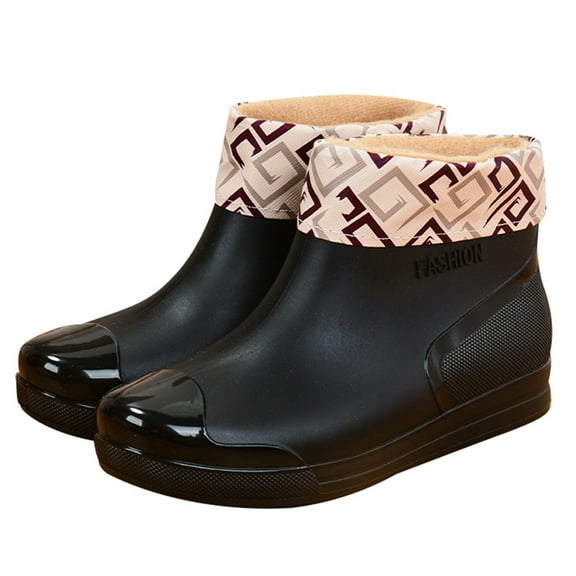Women Rain Boots Ankle Rain Boots Waterproof Non- Casual Shoes Short Rain Boots Wide Calf For Gardening Outdoor Work And Everyday Wear Rain Boots