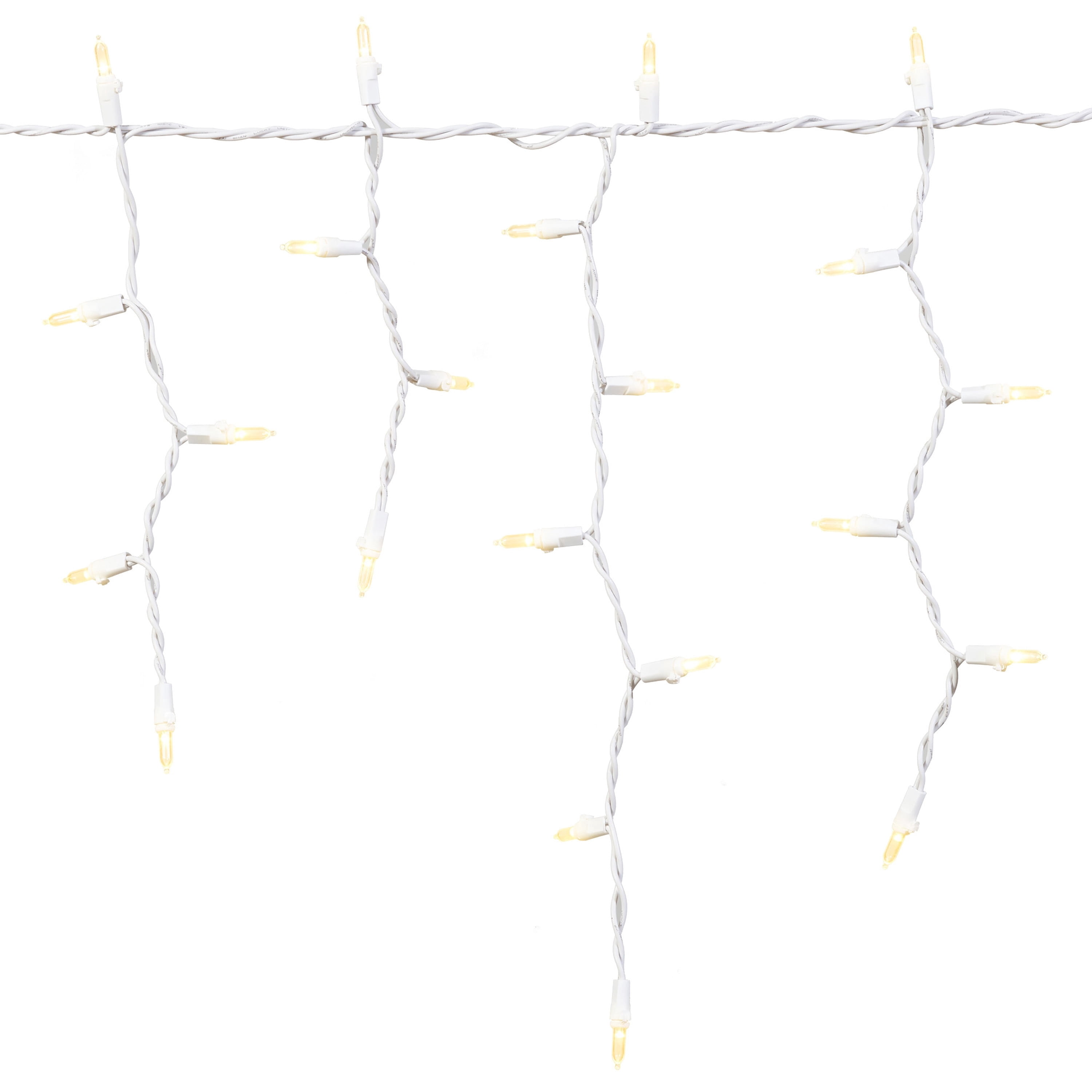 Indoor/Outdoor 300-Count LED Christmas Icicle Lights, Warm White, White Wire, 18', by Holiday Time