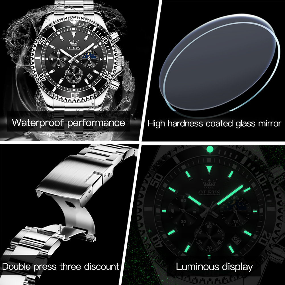 OLEVS Men's Chronograph Luxury Stainless Steel Watch photo 8