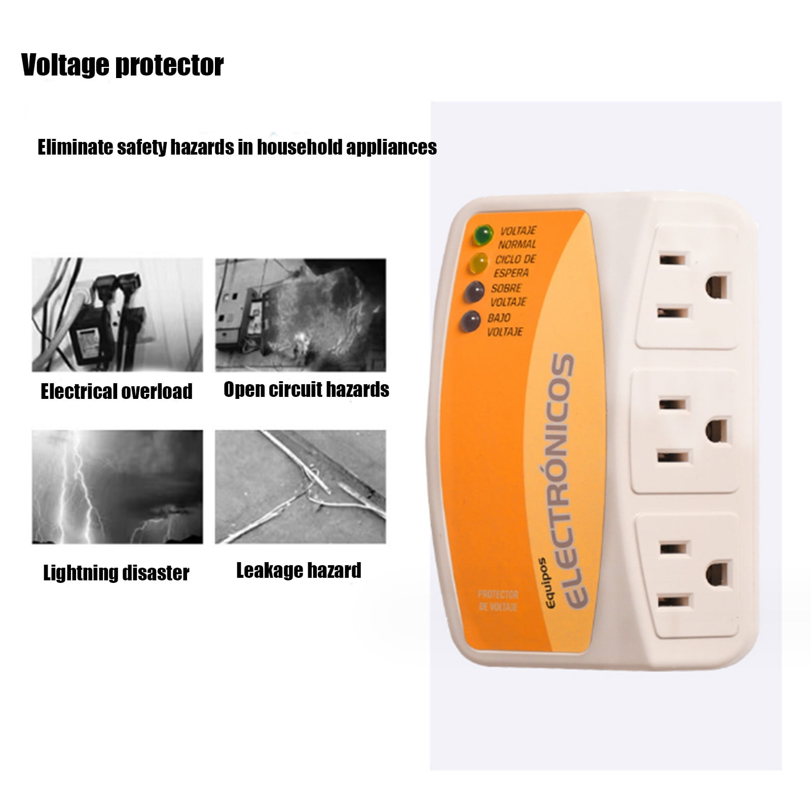 Beccgirl Surge Protector,Refrigerator Surge Protector, Voltage Protector,Surge Protecto Outlet, Home Appliance Single Outlet Power, Voltage Brownout Outlet Suitable PC/TV/Refrigerator