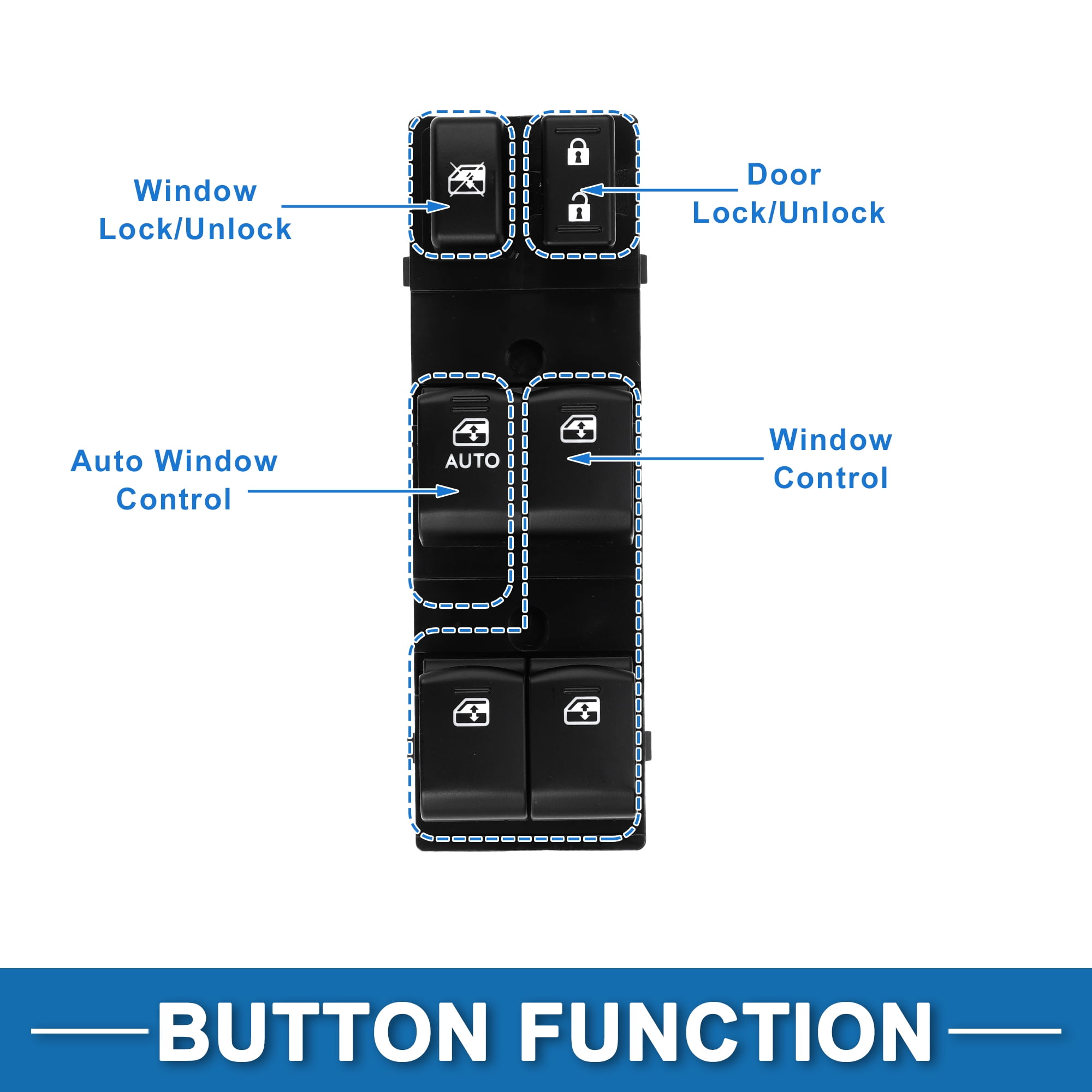 Unique Bargains Power Window Switch for Subaru Forester 2013-2015 Front Left Black
