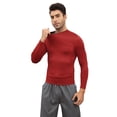 thumbnail image 3 of EFINNY 2 Pack Men's Quick Dry Sports Shirt Long Sleeve Athletic Compression Sports Tops Under Base Layer Tights T-Shirt,US Size M, 3 of 8