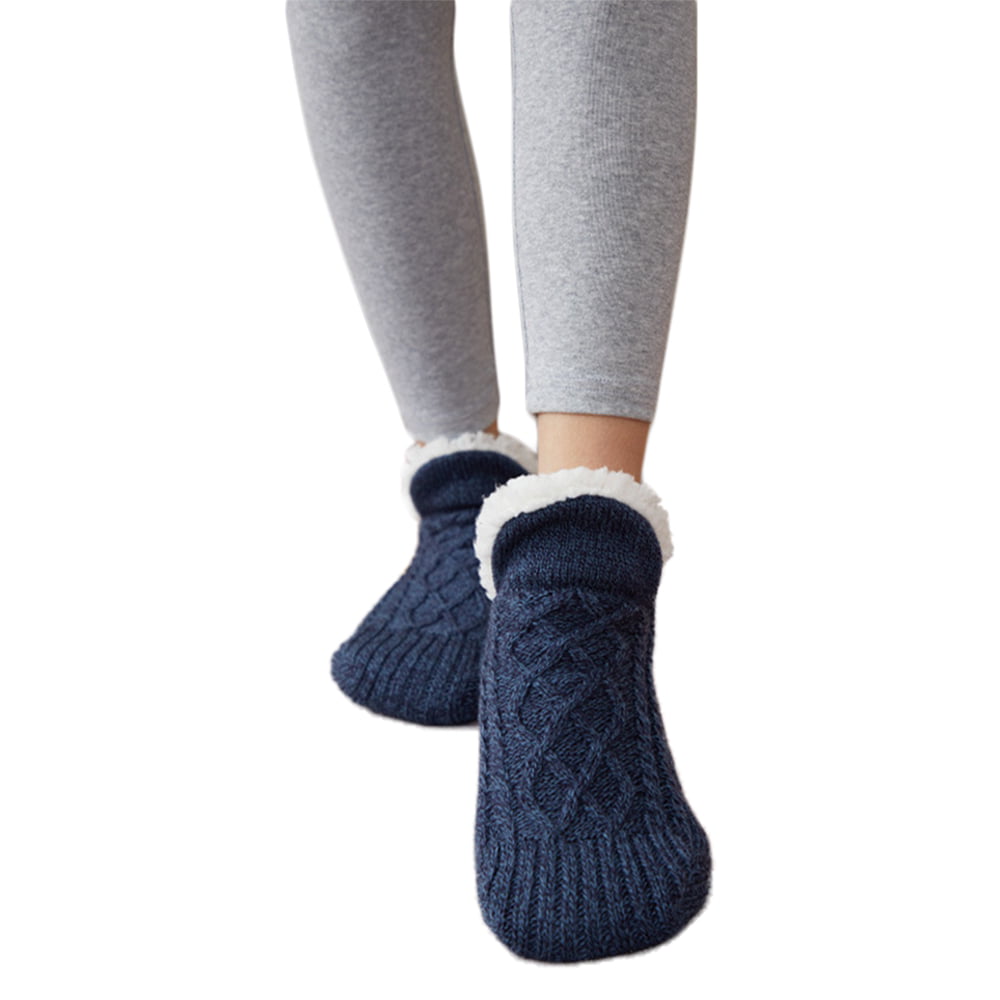 Winter Thicken Knit Fleece Lined Indoor Socks Women Warm Fuzzy Slipper US Hot