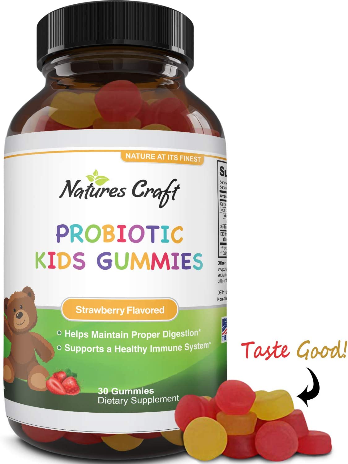 Natures Craft Probiotic Kids Gummy for Digestion Stomach Relief 30ct