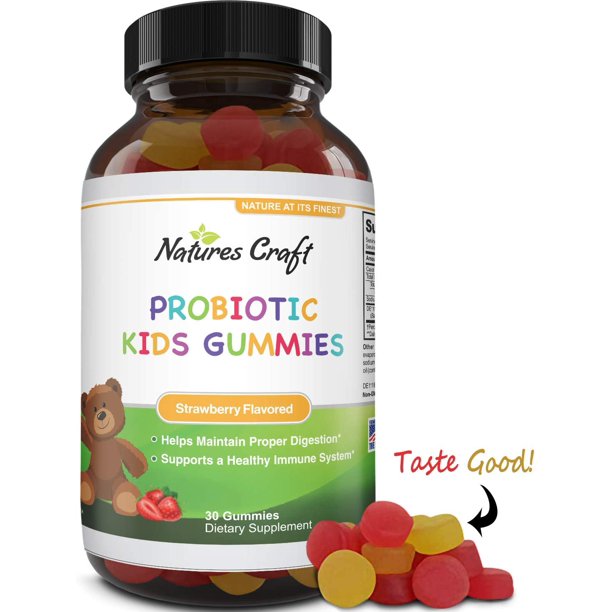 Natures Craft Probiotic Kids Gummy for Digestion Stomach Relief 30ct