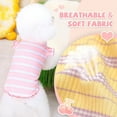 thumbnail image 3 of Monebena 2 Pack Striped Small Dog T Shirt Cute Cherry Girl Dog Clothes for Small Dogs Cats Breathable Soft Cotton Pet Puppy Sleeveless Vest Spring Summer Doggy Outfits（Pink+Yellow,Medium）, 3 of 7