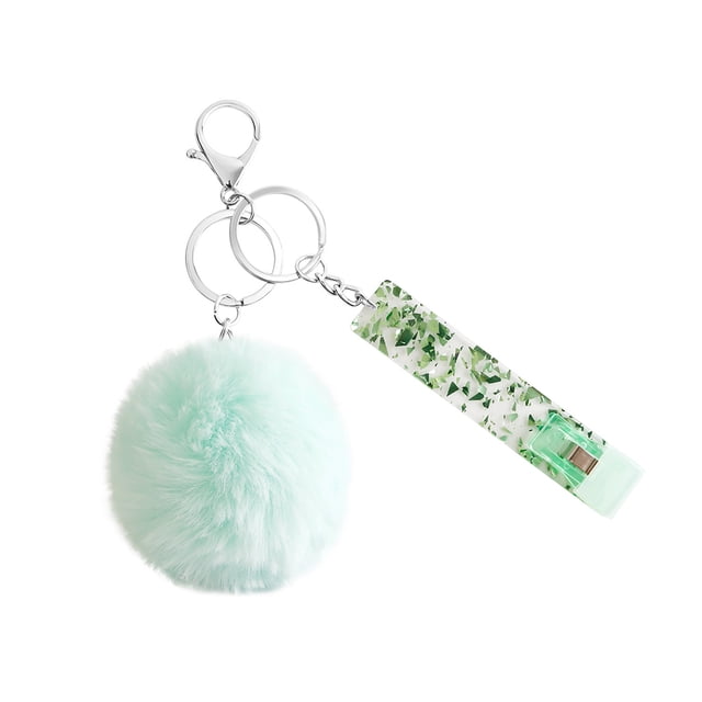 Sonducket Llavero anillo bola de peluche hebilla colgante llavero portátil soporte cartera bolso decoración llavero colgante para niñas Ropa, zapatos y accesorios Miscelánea Verde Sonducket AP014384-02