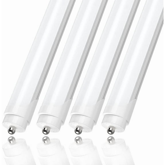 Single Pin T8 LED Tube Light 8ft Fa8 LED Bulbs, 45W 6500K Froted, 4-Pack