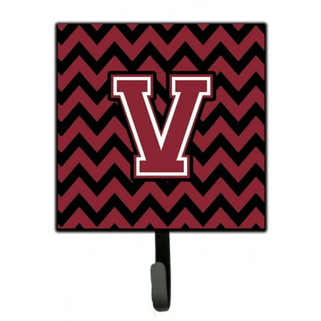 

Carolines Treasures CJ1052-VSH4 Letter V Chevron Garnet and Black Leash or Key Holder 7Hx4.25W multicolor