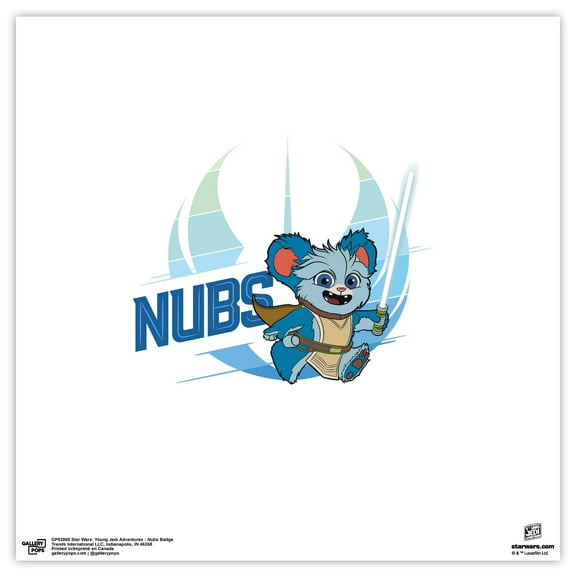 Gallery Pops Star Wars: Young Jedi Adventures - Nubs Badge Wall Art, Unframed Version, 12" x 12"