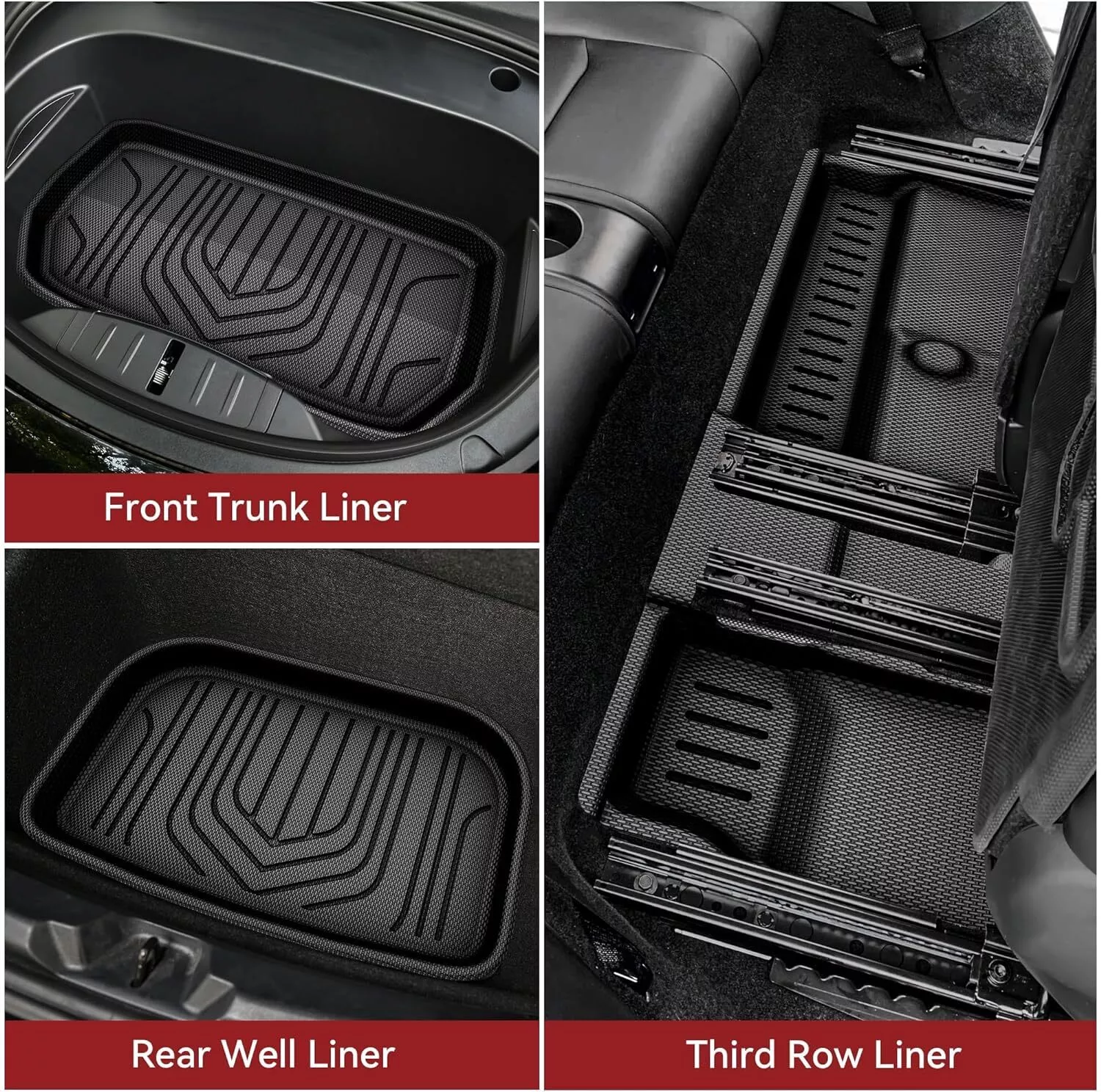 RVNI Floor Mats + Cargo Liner Full Set for 2020-2023 2024 Tesla Model Y All-Weather 6PCS