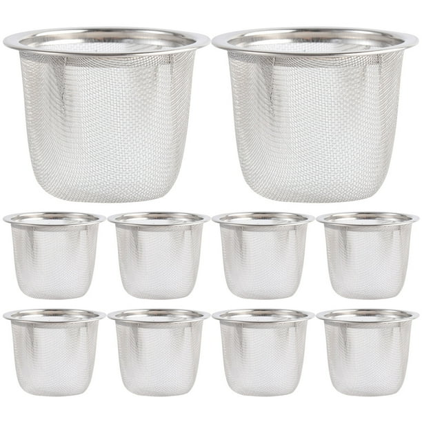 10 Coladores de té de acero inoxidable, coladores de té de malla fina, infusores de té de metal