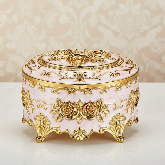 Bohorizon Jewelry Box, Vintage Jewelry Gift Boxes for Women, Jewelry Organizer, Pack of 1, Gold
