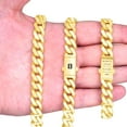 thumbnail image 4 of Nuragold 14k Real Yellow Gold Royal Monaco Miami Cuban Link Necklace 16"-30" (5mm-17mm) Italian Jewelry for Men & Women, 4 of 22