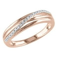 thumbnail image 1 of Rose Plated Sterling Silver Accent Diamond Crossover Ring, 1 of 4
