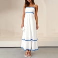 thumbnail image 2 of WTXUE Robes Maxi en Liquidation, Robe Nuisette Sans Manches Élégante à Encolure Carrée, Femmes 2024 Été Robe Longue Fluide à Étages Type Camisole Unie Vestidos Casuales Para Mujer Verano Maxi Women, Bleu+s(US:2-4), 2 of 8