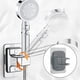 thumbnail image 2 of Soporte de cabezal de ducha soporte flexible no perforador 360 ° giratorio montaje en pared, 2 of 5
