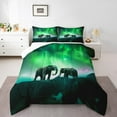 YST Elephant King Size Comforter Set, 3D Aurora Wildlife Bedding Sets