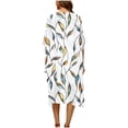 thumbnail image 4 of Avrnliq Womens White Kimono Swimsuit Cover Up Stained Glass Leaf Print Midi Batwing Sleeve Lightweight Beach Cover Up,Size 3XL, 4 of 6