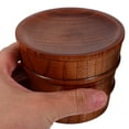 thumbnail image 6 of IBASETOY Wood Cup Dark Brown Sleek Design for Home Use Spill-Proof Lid, 6 of 8