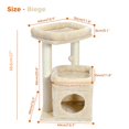 thumbnail image 3 of Árbol para gatos pequeño, torre de varios pisos con rascador recubierto de sisal, apartamento acogedor y percha para gatos, color beige, 3 of 8
