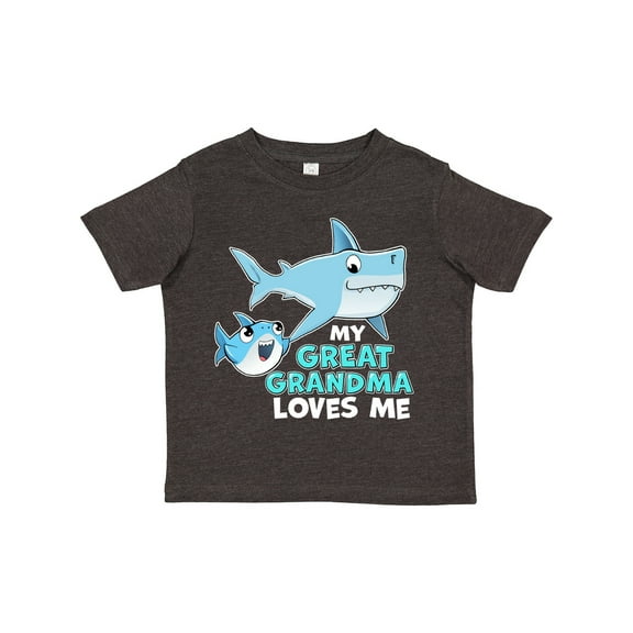 Inktastic My Great Grandma Loves Me with Cute Sharks Boys or Girls Toddler T-Shirt