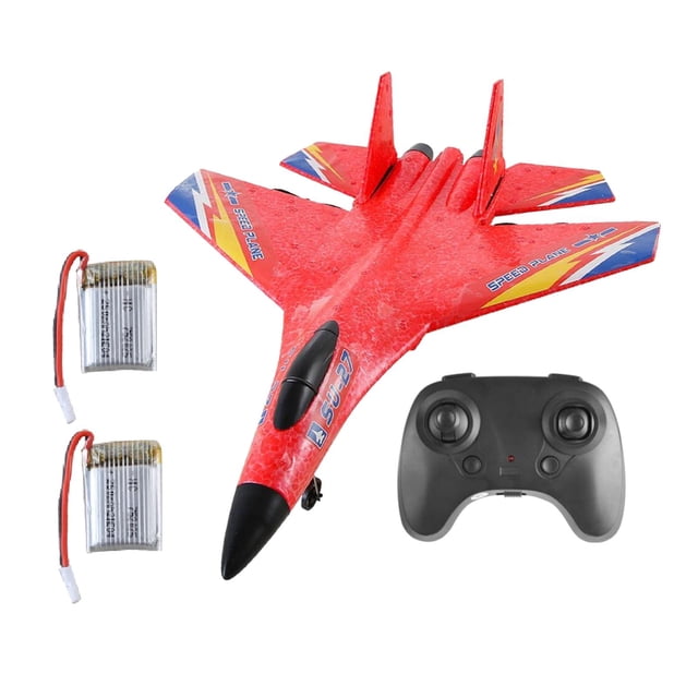 Avión De Control Remoto 2.4G SU27 Listo Para Volar Para Ni?os Rojo 2 Baterías Sunnimix Aeronave de ala fija