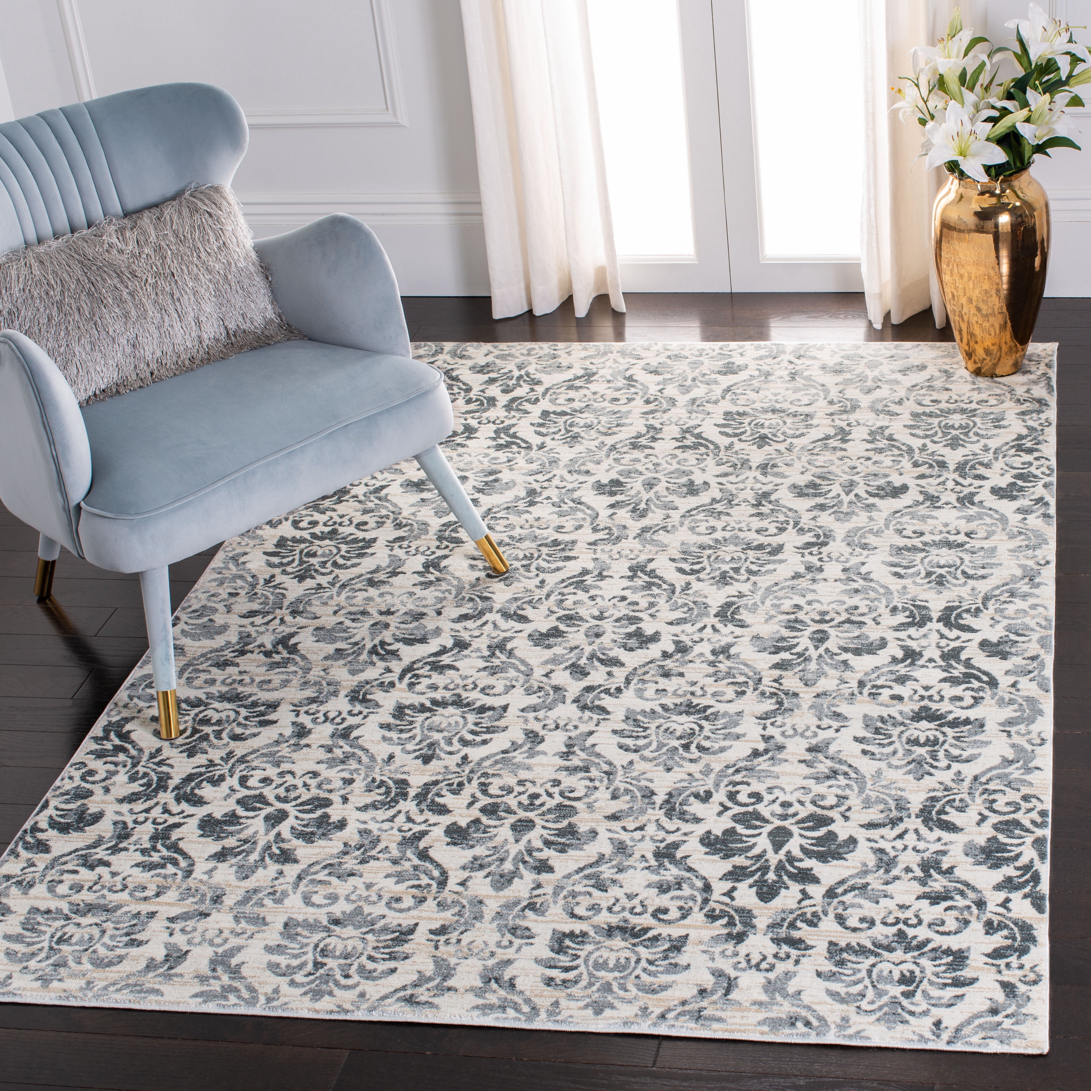 SAFAVIEH Isabella Altan Trellis Area Rug, Grey/Ivory, 8' x 10'