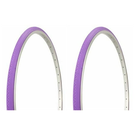 Tire set. 2 Tires. Two Tires Duro 27" x 1" Purple/Purple Side Wall HF-156B. Bicycle Tires, bike Tires,