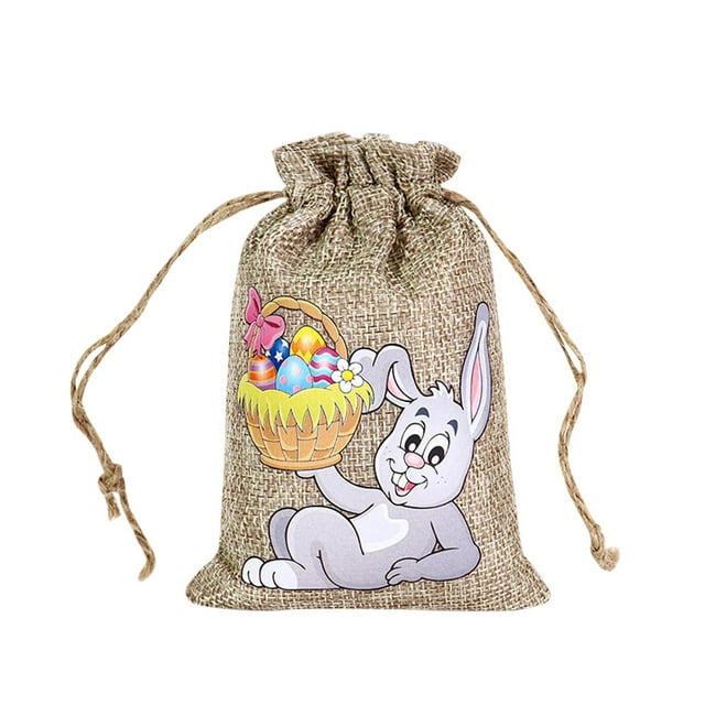 Bolsas con cordón Bolsas para golosinas Suministros para fiestas de Pascua Bolsas para fiestas de conejitos de Pascua dulces Bolsas para dulces de cum Estilo I