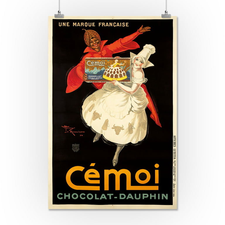 Cemoi Chocolat - Dauphine Vintage Poster (artist: Monnier, Henry Le) France  c. 1924 (16x24 Giclee Gallery Print, Wall Decor Travel Poster) 