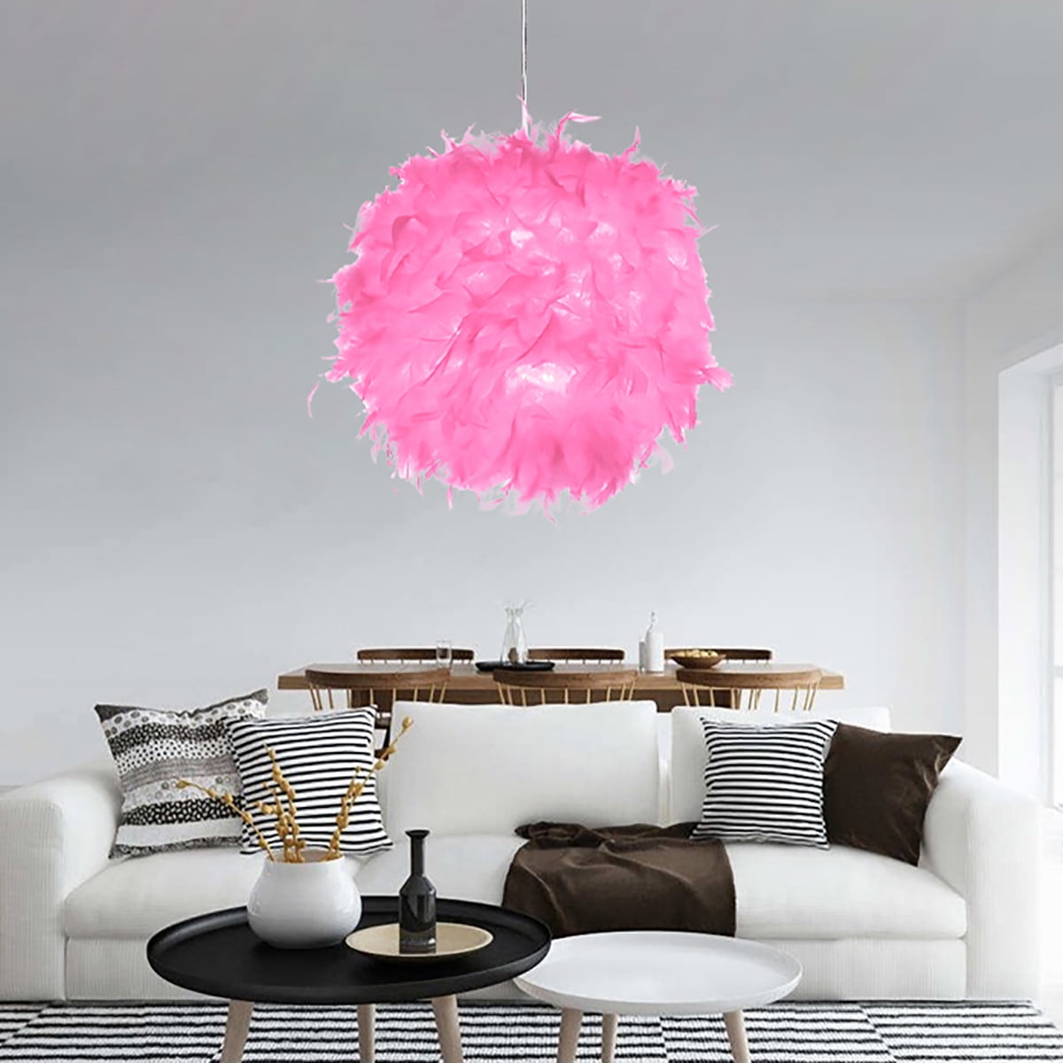 Feather Ball Lamp Shade Ceiling Pendant Light Bedroom Living Room Decor 110 220v Walmart Canada