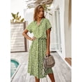 thumbnail image 3 of AURA Women Summer Maxi Dress V Neck A Line Polka Dot Lace Casual Vacation Dress, 3 of 6