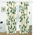 thumbnail image 2 of Leaves in Cream Black Out Curtains 84 Inch Length Curtains for Sliding Glass Doors Bedroom Living Room 2 Pack, 2 of 6