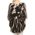 thumbnail image 2 of Sakkas Sunia Tie Dye Caftan Sleeve Blouse | Cover Up - Black - One Size, 2 of 5