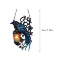 thumbnail image 6 of Mecorevxz Halloween Decorations Halloween Gothic Hanging Lights Ornament Catch The Sun Gothic Crow On Lantern Decoration Lantern(D), 6 of 7