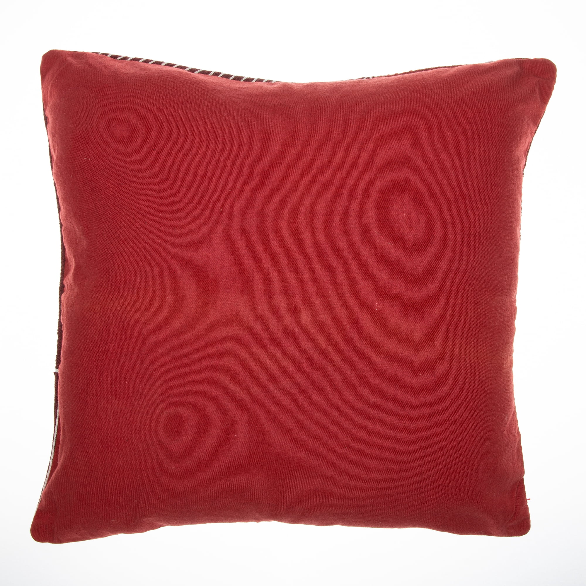 Ox Bay and Stacy Garcia 24" x 24" Red/White Embroidered Geometric Cotton Adult Decorative Throw Pillow Cover