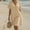 Khaki, variant on Summer Dresses For Women 2025 Sevevn Women's Fashion Crewneck Loose Short Sleeve Solid Knee-Length Dress
