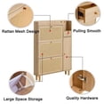 thumbnail image 6 of Modern Minimalist Beige Japanese Rattan Storage Cabinet - Shoe Cabinet & Bedside Table for Corridors & Living Rooms, 6 of 9