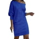 thumbnail image 1 of Vestido ajustado de terciopelo con un solo hombro para mujer - Vestido midi cruzado con fruncido y abertura para fiestas y bodas - Tallas S-XXL, 1 of 4