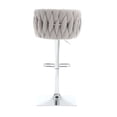 thumbnail image 6 of Swivel Bar Stools Set of 2, Boucle Counter Height Barstools with Back and Footrest, Adjustable Height 34" to 41", Modern Dining Chairs for Home Kitchen Island Bar Dining Room, Grey, 6 of 9