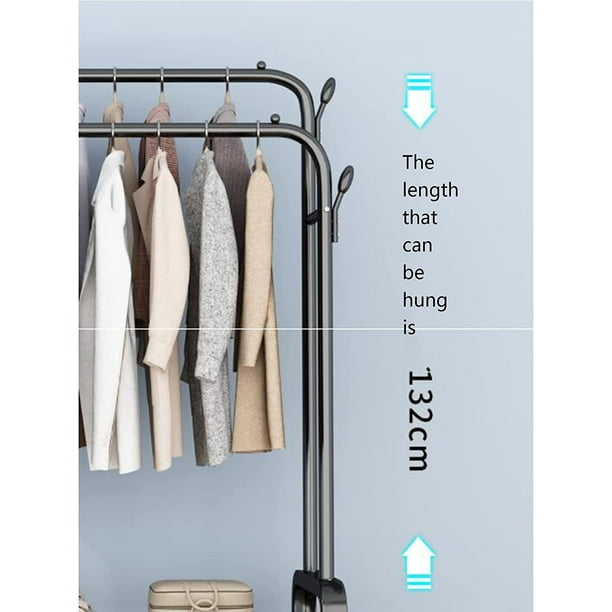 Garment Rack Freestanding Hanger Double Pole Multi Functional