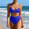 thumbnail image 2 of Purcolt Two Piece Swimsuits for Women, High Waisted Bikini Set Tie Knot Front Tummy Control Full Coverage Bathing Suits Swimwear, 2 of 5