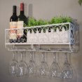 thumbnail image 1 of Metal Wine Rack Industrial Style Wall Mounted Bottle Holders Hanging Kitchen Decor, 1 of 4