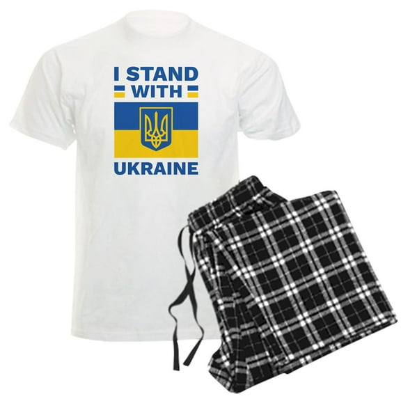 CafePress - I Stand With Ukraine Men's Light Pajamas - Men's Light Loose Fit Cotton Pajama Set