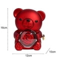 thumbnail image 5 of Preserved Rose Teddy Bear Gift with Heart Necklace Eternal Flower Bear Gift Box (Red), 5 of 5
