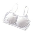 thumbnail image 4 of Womens Tank Tops Loose Fit Wireless Yoga with Chest Pad Half Length Tube Top Sports Bra Camisole Tops for Women White L, 4 of 4