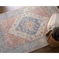 thumbnail image 2 of Feizy Caldwell Transitional Distressed, Ivory/Blue/Red, 2' x 3' Accent Rug Handmade Sheen Bohemian & Eclectic Medallion Design Carpet for Living Dining Bed Room, 2 of 10