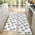 thumbnail image 4 of Kitchen Rugs Sets Of 2,White Chicken Sketch Pattern Anti Fatigue Kitchen Mat Rugs Non Slip Washable,Decorative Kitchen Floor Mats for Kitchen,Sink,Laundry,17"X47", 4 of 5