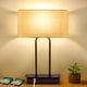 thumbnail image 1 of Lámpara de mesa con control táctil regulable de 3 vías con 2 puertos USB y tomacorriente de CA Lámpara de mesita de noche moderna con pantalla de tela y base de metal para habitación de huéspedes Dormitorio Sala de estar y hotel Bombilla LED incluida Zhivalor CZJJ-HY11, 1 of 7